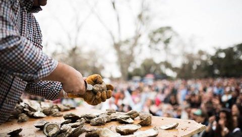 Oyster Shucking on Folly Beach