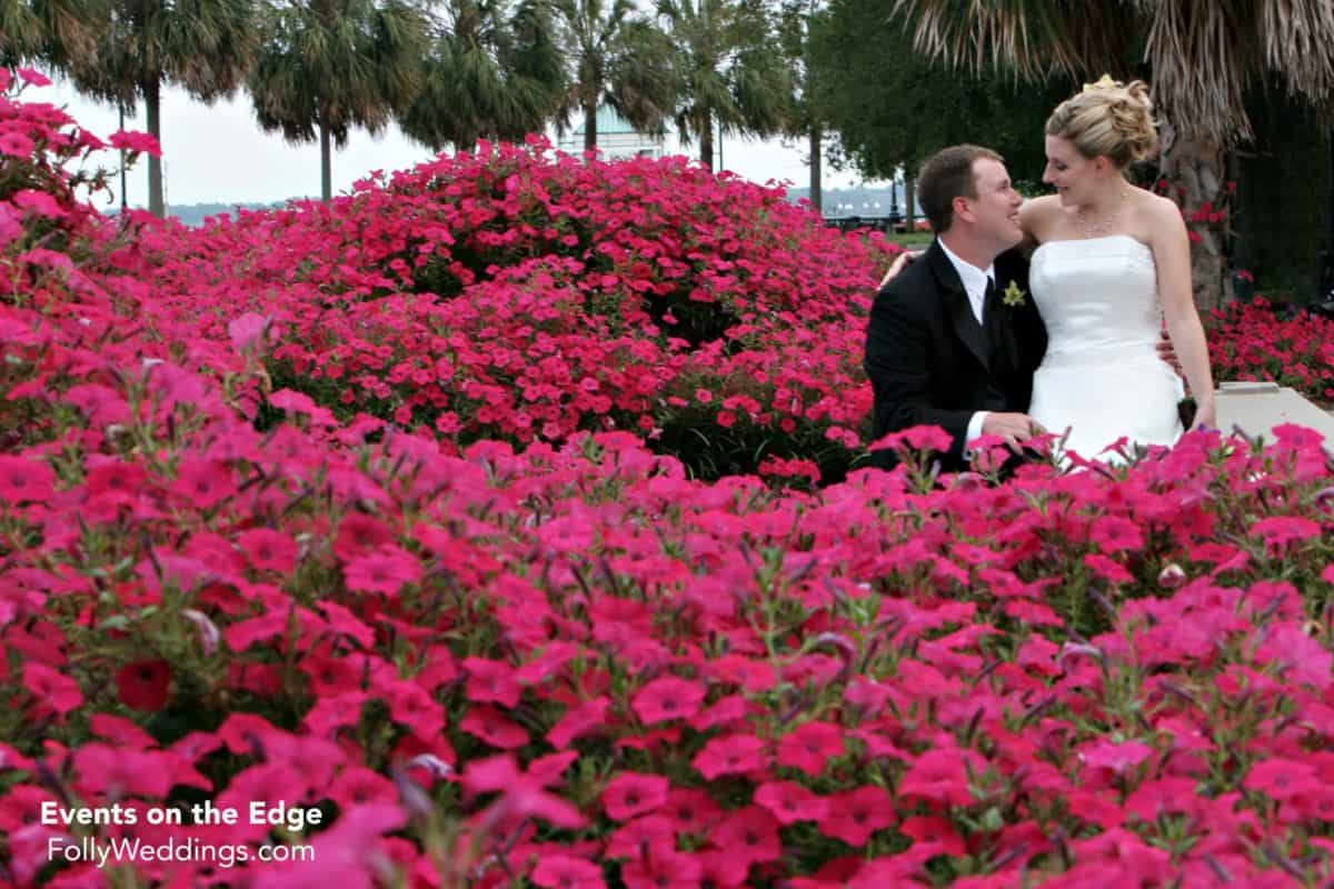 Couple in Flowers in Charleston SC
