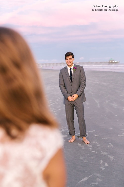Groom in Wedding on Beach