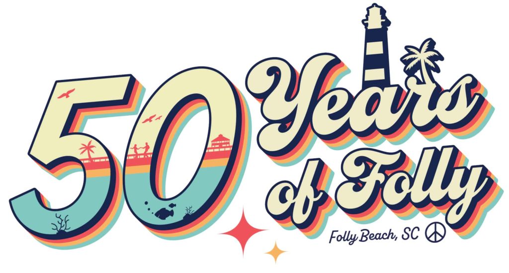 50 Years of Folly Beach Logo