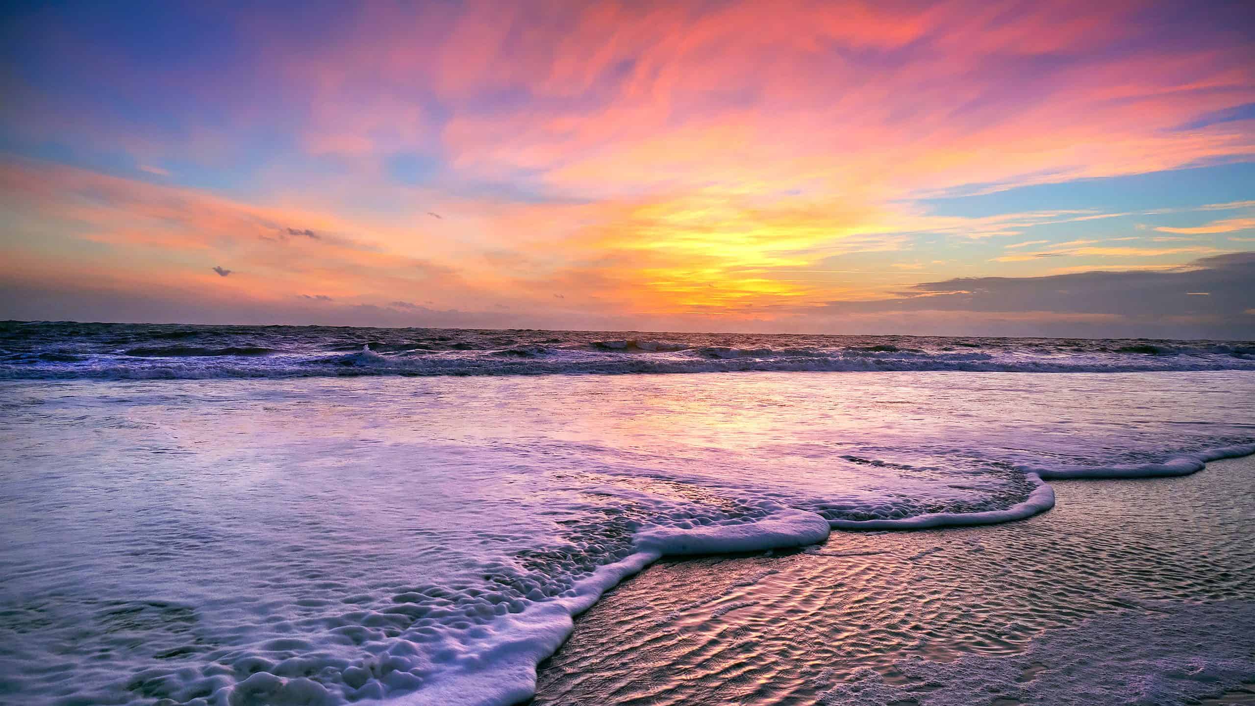 A colorful sunrise on Folly Beach