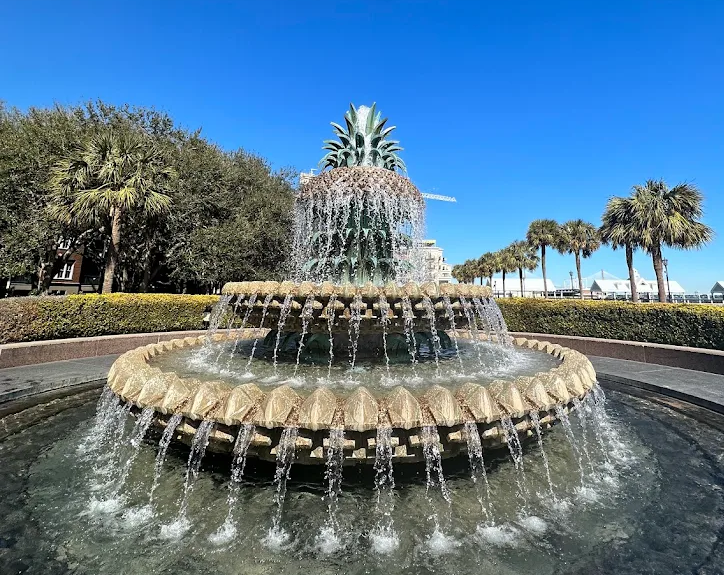 pineapple fountain Day Trip to Charleston