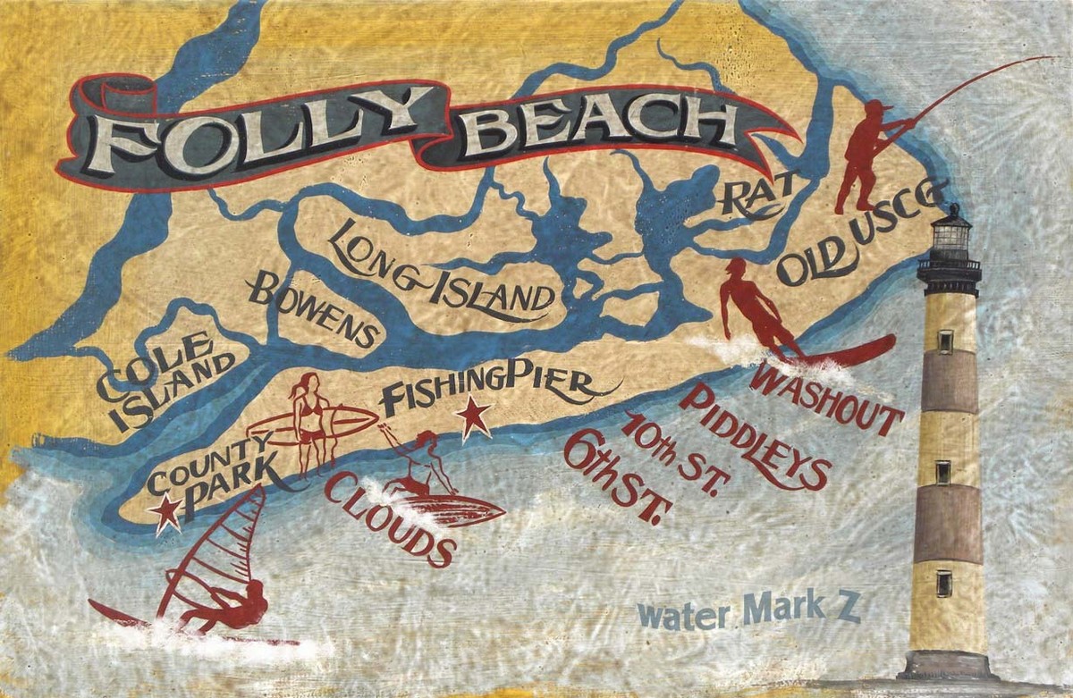 Folly Beach Pirate Map